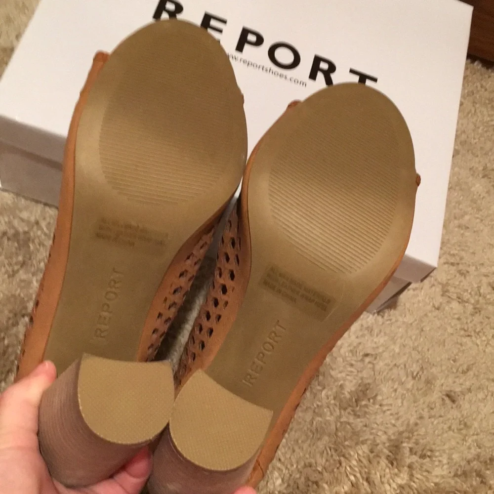 NWT Report Wendie heels shoes sandals 10 zip